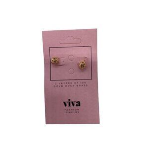 Viva Fashion Jewelry Women’s Girls 18K Gold Plated Stud Earrings‎